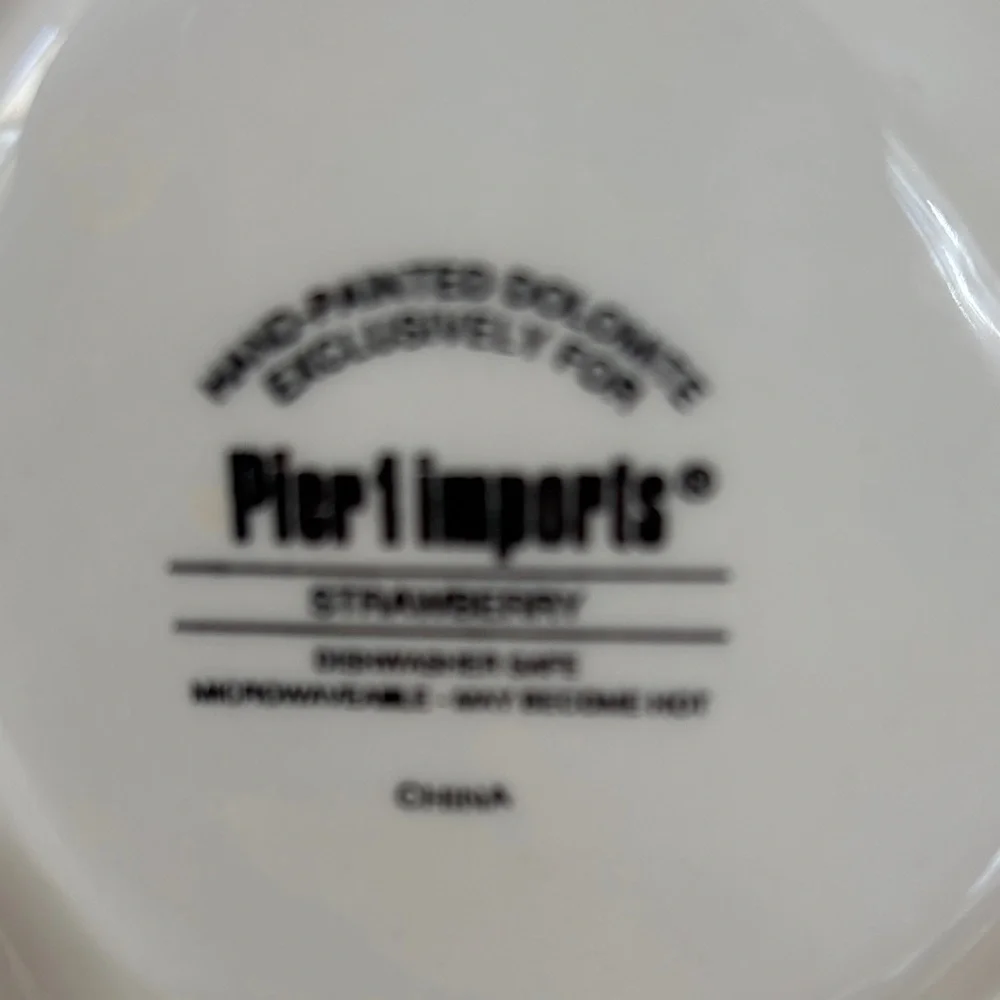 Pier 1 Red and White Strawberry Divided Plate